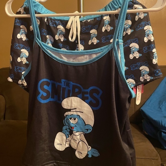 Other - Smurfs Pajama Set - Blue and Black